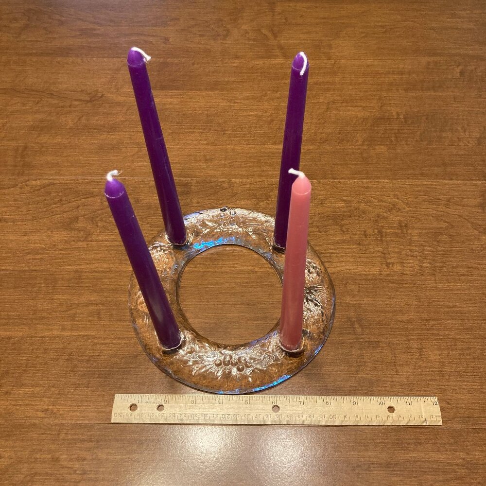 Glass Advent Wreath/With Candles